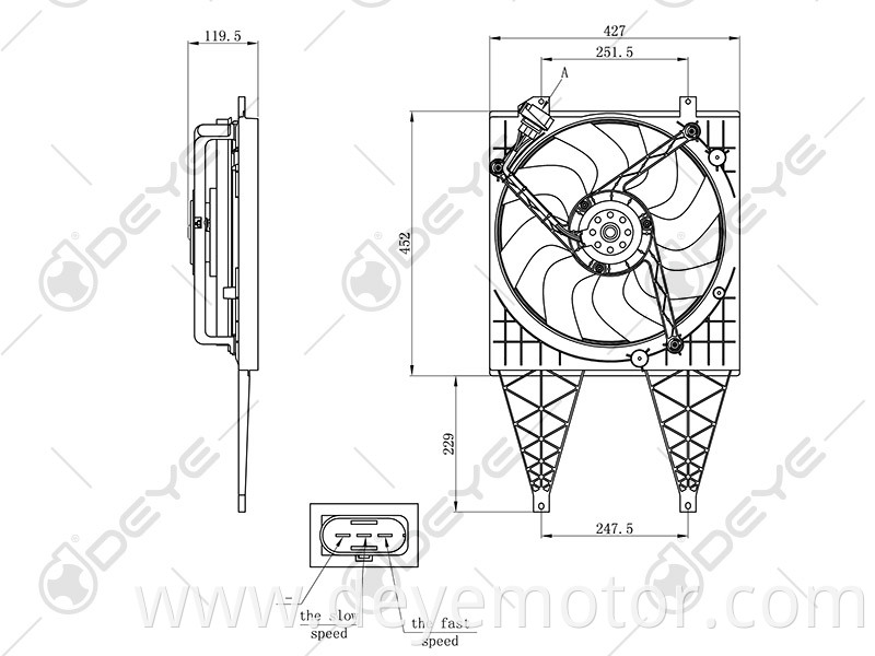 6Q0121207L 6Q0959455AE 6Q0121206C car radiator cooling fan for VW POLO DERBY FOX SKODA FABIA SEAT IBIZA